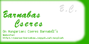 barnabas cseres business card